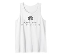 Moderna camiseta arcoíris con mensaje positivo de Look on the Bright Side Camiseta sin Mangas