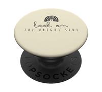 Moderna camiseta arcoíris con mensaje positivo de Look on the Bright Side PopSockets PopGrip Adhesivo