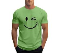 Moderna camiseta para hombre con diseño informal, cuello redondo, manga corta, cómoda y elástica, para uso diario, ideal para primavera y verano, verde, L