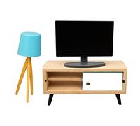 Moderna casa de muñecas de madera Hi-Fi TV Gabinete Set 1/6 1/12 TV juguete creativo