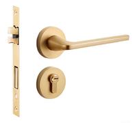 Moderna cerradura de puerta silenciosa de aleación de zinc con respaldo de 58 mm para puertas interiores de dormitorio de madera, mecanismo de pestillo silencioso de triple punta en acabado gris acero