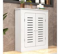 Moderna cubierta de radiador con 2 puertas, elegante diseño blanco, estante de parrilla con rejilla para calefacción, complemento ideal para decoración del hogar