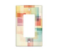 Moderna cubierta decorativa de bloque de color para interruptor, 1 banda, cubierta geométrica colorida para placa de pared, tamaño estándar, placa frontal eléctrica para decoración de dormitorio y