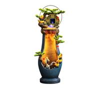 Moderna Fuente de Agua de Piso al Aire Libre con luz LED en Cascada for jardín, Patio, terraza, hogar, césped, Porche, casa, relajación, balcón Exterior Fuentes de pie(43 * 34 * 141CM)