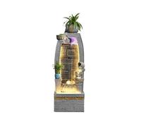 Moderna Fuente de Exterior con Luces LED y Bomba de Agua. Fuente de pie for Porche, terraza, jardín y Patio. Fuentes de pie