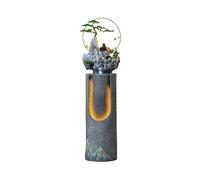 Moderna Fuente Feng Shui de 163 cm de Altura for Sala de Estar, Adornos fluidos, Oficina, de Piso a Techo, Paisaje acuático Fuentes de pie(Dark Gray)