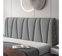 Moderna funda tapizada para cabecero de cama doble, protector de respaldo de cuero y madera con tela tecnológica, funda a prueba de polvo, gris, 220 cm