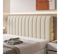 Moderna funda tapizada para cabecero de cama, tamaño doble, tamaño King, protector de respaldo de cuero/madera, a prueba de polvo, para decoración de dormitorio, tela tecnológica (200 cm, beige2)
