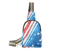Moderna Independence Red and Blue Stars - Riñonera multiusos para hombre, Independence Red and blue stars, 1 talla, Independence Red and blue stars, 1 talla