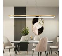 Moderna lámpara colgante de mesa de comedor LED regulable oro lámpara colgante ovalada altura ajustable con mando a distancia 54 W comedor lámpara colgante creatividad cocina salón iluminación luz L