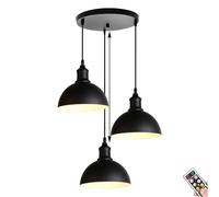 Moderna lámpara colgante de techo recargable negra de 7.8 pulgadas, lámpara de araña con control remoto que funciona con pilas para cocina, isla, comedor, sala de estar, dormitorio, decoración de