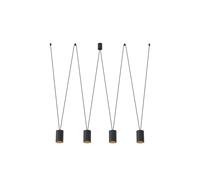 Moderna Lámpara Colgante Negra Dorada Ajustable Para Comedor