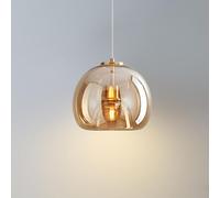 Moderna lámpara de araña de cristal gris ahumado/ámbar, accesorios de iluminación colgantes de arte de hierro de 9 pulgadas, iluminación colgante de altura ajustable para dormitorio, cocina, isla, com