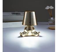 Moderna lámpara de mesa recargable LED inalámbrica, lámpara de mesa portátil de metal con tacto regulable, luz nocturna de 3 niveles de brillo, lámpara para restaurante/dormitorio/bares (oro - B)