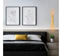Moderna lámpara de pared dorada, cuerpo de hierro, 40 cm de altura, E14 máx. 40 W, diseño elegante para la decoración del hogar y hotel, con calificación IP20, 8 x 13 cm