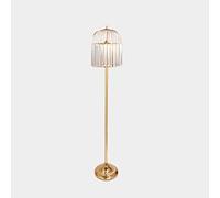 Moderna lámpara de pie de cristal con cuentas colgantes, elegante luz de lectura para el cuidado de los ojos para sala de estar, cálida y romántica, lámpara estándar para decoración del hogar