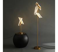 Moderna lámpara de pie LED para sala de estar y dormitorio, lámpara de pie de ternera Slish de acrílico con lámpara de tres colores, ideal para decoración del hogar