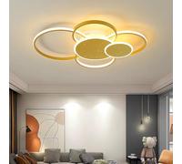Moderna lámpara de techo LED 166w Dimmable Living Room Chandelier Lighting Gold Chic Light Fixture with Remote Control Metal Flush Mount Ceiling Lamp for Bedroom Kitchens Office (6 cabezas, Redondo)