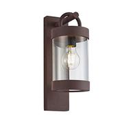 Moderna lámpara LED de pared para exteriores en aspecto oxidado, versátil iluminación exterior para casa y terraza