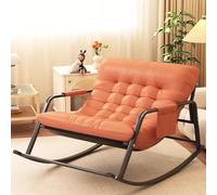 Moderna mecedora de jardín con cojín, doble balancín ergonómico para uso en interiores y exteriores, elegante sofá reclinable con reposabrazos para dormitorio y jardín, perfecto para acampar y