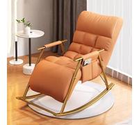 Moderna mecedora para balcón, reclinable ajustable para exteriores, elegante silla deslizante para sala de estar y patio, color gris claro con marco negro, cómoda silla de salón