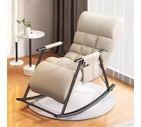 Moderna mecedora para balcón, reclinable ajustable para patio al aire libre, elegante silla deslizante para sala de estar y salón, gris claro con marco negro.