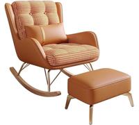 Moderna mecedora reclinable para sala de estar con reposapiés y sillón suave para dormitorio, sala de estar, lectura (naranja B)