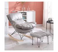 Moderna mecedora tapizada con otomana, estructura de acero y asiento acolchado para salón, jardín, balcón, soporta 150 kg