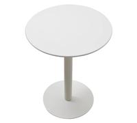 Moderna mesa alta de pub, mesa redonda de bar para espacios pequeños, elegante mesa de café y aperitivos, perfecta para sala de estar y eventos, acabado blanco (48 x 56 cm)