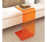 Moderna mesa auxiliar acrílica en forma de C, diseño estrecho que ahorra espacio para sala de estar, dormitorio y oficina