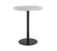 Moderna mesa auxiliar de bistró de 28.7 pulgadas, elegante tablero artificial y escritorio auxiliar con base de hierro, mesita de noche perfecta para decoración de sala de estar y dormitorio (textura
