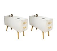 Moderna mesa auxiliar de madera blanca con puertas y gran almacenamiento, 80 cm de largo x 30,5 cm de ancho x 59,7 cm de alto, perfecta para sala de estar, oficina en casa y exhibición decorativa de
