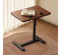 Moderna mesa auxiliar en forma de C, altura ajustable, plegable y móvil, para sofá, mesita de noche u oficina, diseño compacto que se adapta debajo de muebles (marrón)