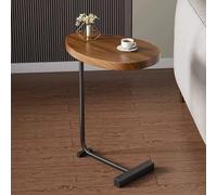 Moderna mesa auxiliar en forma de C con marco de metal que se desliza debajo del sofá o la cama, ideal para la sala de estar, mesa auxiliar que ahorra espacio