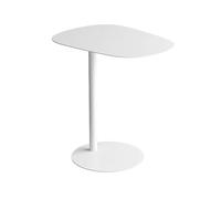 Moderna mesa auxiliar en forma de C para sofá y cama, elegante mesa de acento para el hogar que se desliza debajo del sofá para sala de estar, oficina, balcón, hecha de acero al carbono (Bianco H: 63