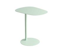 Moderna mesa auxiliar en forma de C para sofá y cama, mesa de acento de acero al carbono verde claro para sala de estar, oficina, balcón, debajo del sofá, mesa de café, 19 pulgadas de altura