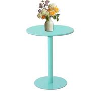 Moderna mesa auxiliar redonda de metal para sala de estar, sofá, pequeña mesa de bar verde para cocina, comedor, mesa auxiliar al aire libre para patio, mesa de pub para cócteles, bebidas, 40 x 40 x