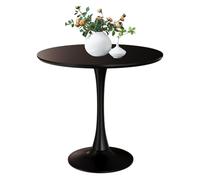 Moderna mesa auxiliar redonda de tulipán, mesa auxiliar de madera de mediados de siglo para sala de estar, cocina, oficina, color negro, muebles elegantes para decoración del hogar
