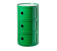 Moderna mesa auxiliar redonda, elegante y funcional para espacios pequeños, mesa de acento verde de 3 niveles para decoración del hogar y almacenamiento de dormitorio