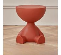 Moderna mesa auxiliar roja, mesita de noche con base abstracta para espacios pequeños, decoración de sala de estar, dormitorio y oficina, elegante mesa auxiliar de sofá para uso doméstico