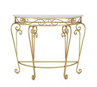 Moderna mesa consola de metal negro de medio círculo para sala de estar, pasillo, fácil de montar, espacios pequeños, entrada, sofá, mesa de 60 cm, muebles elegantes y funcionales