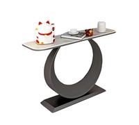 Moderna mesa consola estrecha de 47.2 pulgadas, mesa de entrada con losa de roca, elegante mesa de sofá para vestíbulo, sala de estar y dormitorio, acabado negro
