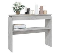 Moderna mesa consola minimalista de 2 niveles con estante de almacenamiento, mesa auxiliar estrecha para dormitorio, sala de estar, oficina, acabado rústico, 102 cm