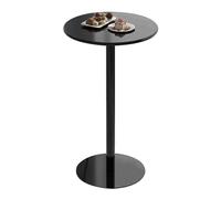 Moderna mesa de bar alta de metal negro para sala de estar, mesa redonda de cóctel para bistró, pub, sofá blanco, mesa auxiliar para café y té