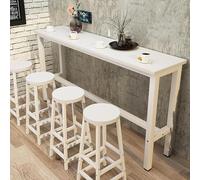 Moderna mesa de bar de madera blanca con altura de mostrador para cocina y balcón, 160 cm de largo x 40 cm de ancho