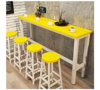 Moderna mesa de bar de madera para el hogar, mesa de comedor con mesa de comedor rectangular larga y estrecha, diseño de sofá, mesa de bar de cocina en amarillo, 100 x 40 x 100 cm, palabras clave