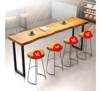 Moderna mesa de bar larga y estrecha de madera para comedor, cocina, patio, restaurante, mesa rectangular extra larga para sala de estar, pasillo, bar, diseño elegante sin sillas, 63 pulgadas de largo