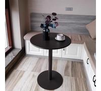 Moderna mesa de bar redonda con parte superior alta negra, elegante mesa de cóctel para sala de estar, cocina y pub, elegante mesa de café de 40 x 72 cm, perfecta para entretenimiento