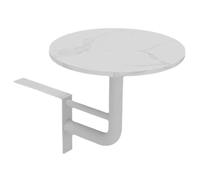 Moderna mesa de bar redonda de pared, pequeña mesa auxiliar de cóctel con parte superior de terrazo blanco y base de hierro resistente, perfecta para bistró, cafetería, comedor, oficina en casa