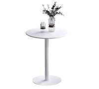 Moderna mesa de bar redonda | Mesa de cóctel pequeña con marco de metal | Mesa de comedor alta de fácil montaje | Elegante mesita de noche (tamaño: 40 x 50 cm)